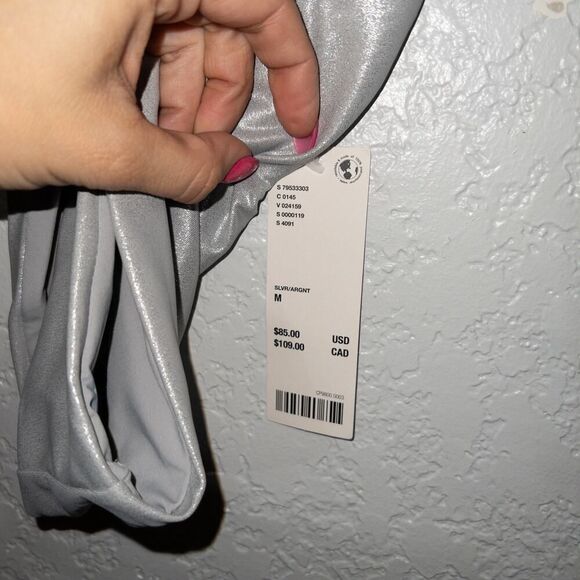 NWT UO Out From Under Silver Metallic Marina One Piece Swimsuit Size Medium - Picture 7 of 10